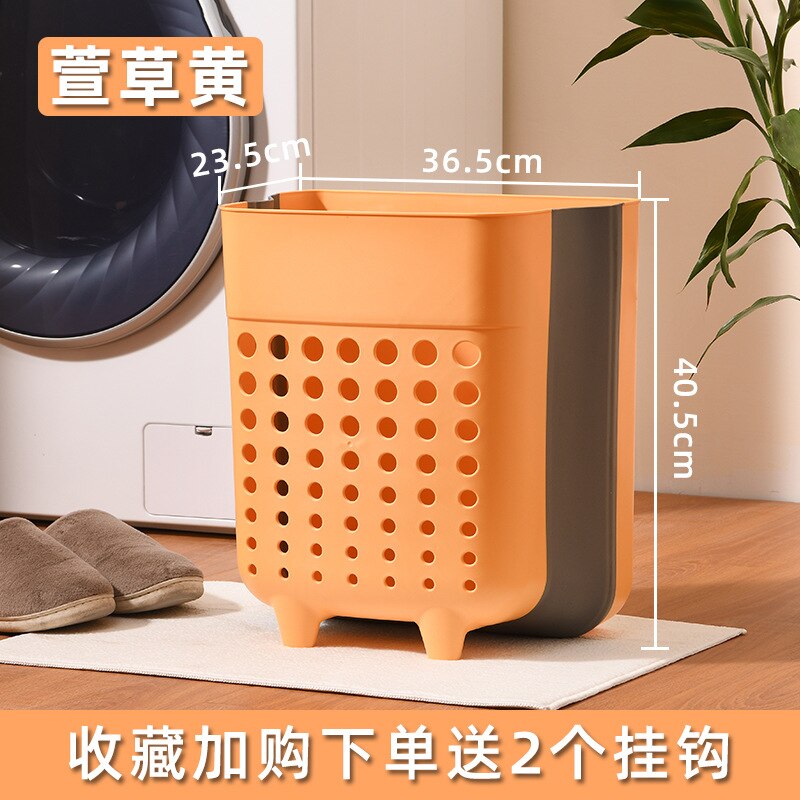 Foldable Basket Laundry Basket Toy Storage Box Large Capacity Bag Cotton Washing Dirty Clothes Big Basket Organizer Bin: YELLOW