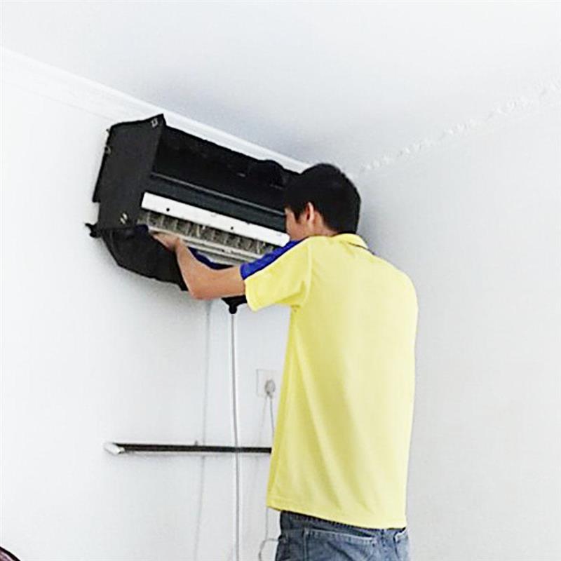 Zwarte airconditioner reinigingszak, stofhoes, hangende waterdichte beschermhoes, huishoudelijke schoonmaakstofhoes voor 1.5p 3p