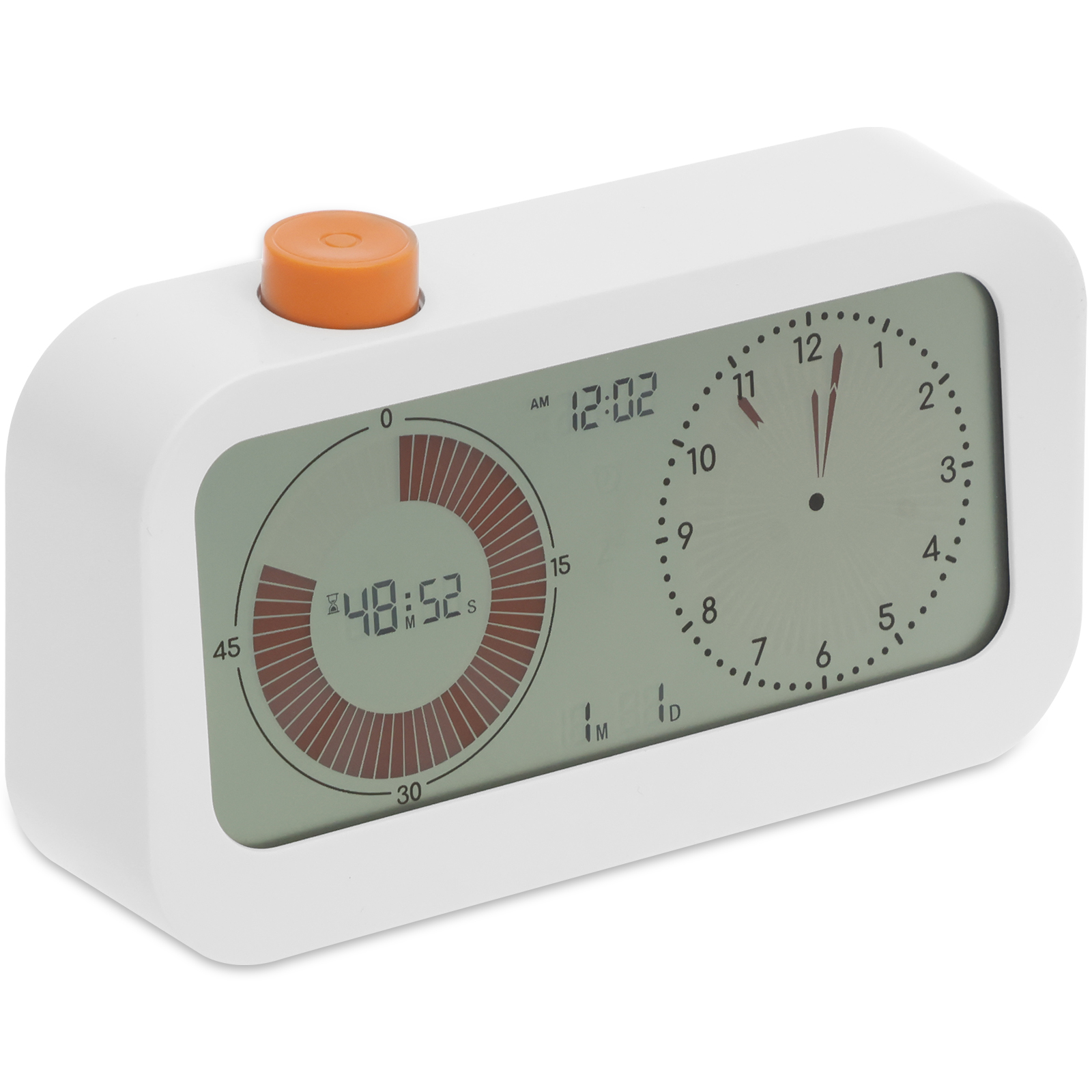 Dual Digital Visual Timer Double Dial 60 Minute Countdown Timer Time Management for Cooking Sport Alarm Calendar Display Clock: Default Title