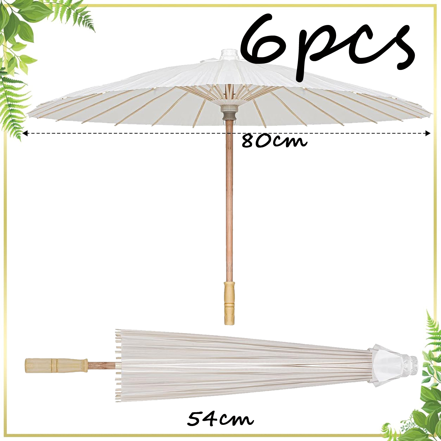 Sombrilla de papel para recuerdo de de boda, paraguas de bambú, 6 uds., paraguas de papel chino blanco, centro de mesa de despedida de soltera, accesorio para fotografía de 60/80cm: Verde