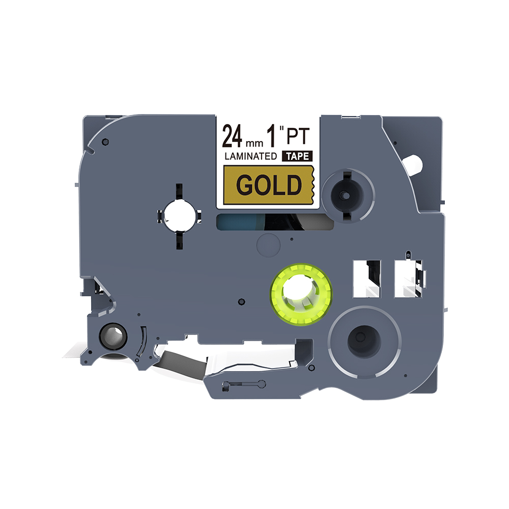 1PCS TZ2-251 TZe251 Black on White 24mm for Brother TZ Laminated Label Tape Compatible for P-touch Label Machine PT330 PT-E550: Black-Gold