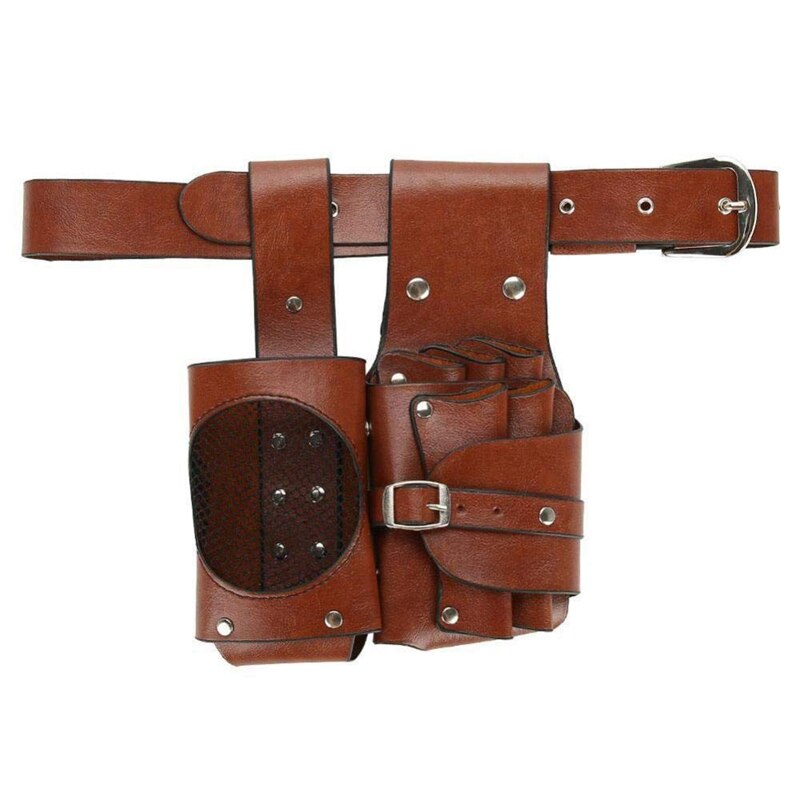 Barbero herramienta cinturón peluquero PU bolsa a la cintura impermeable para peine de tijera Clip almacenamiento