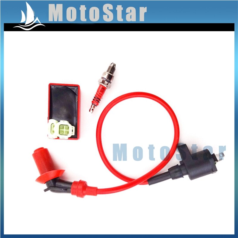Ignition Coil + 6 Pin AC CDI Box + A7TC Spark Plug For Chinese GY6 50cc 125cc 150cc Engine Moped Scooter ATV Quad Go Kart
