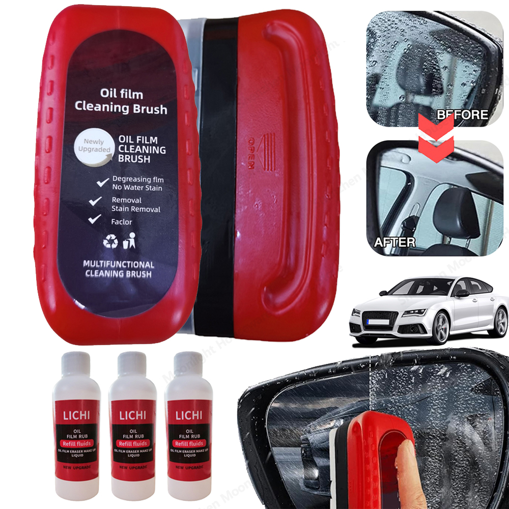 Car Glass Oil Film Remover Set Glass Polishing Compound Windshield Cleaner Car Glass Polishing Cleaning Window Auto Detailing