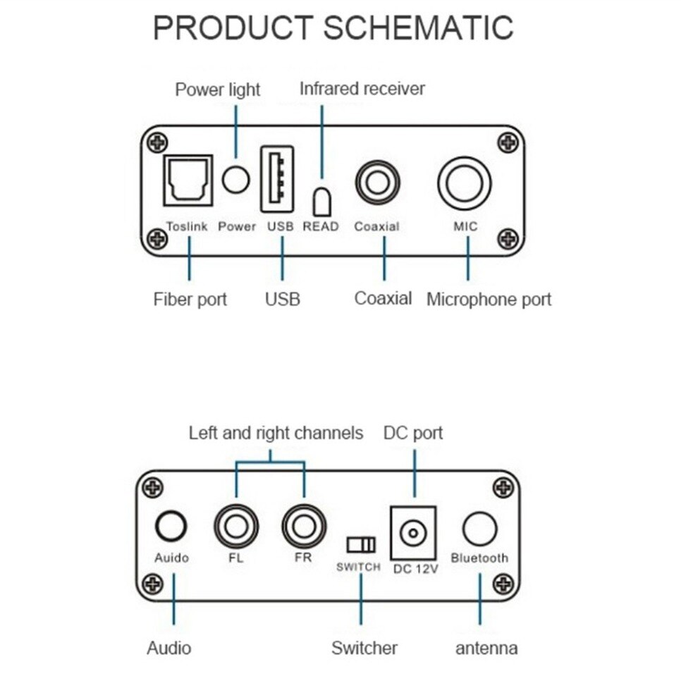 Digitaal Naar Analoog Audio Converter Optical Fiber Toslink Coaxiale Signaal Naar Rca R/L Play Microfoon Afstandsbediening Audio decoder