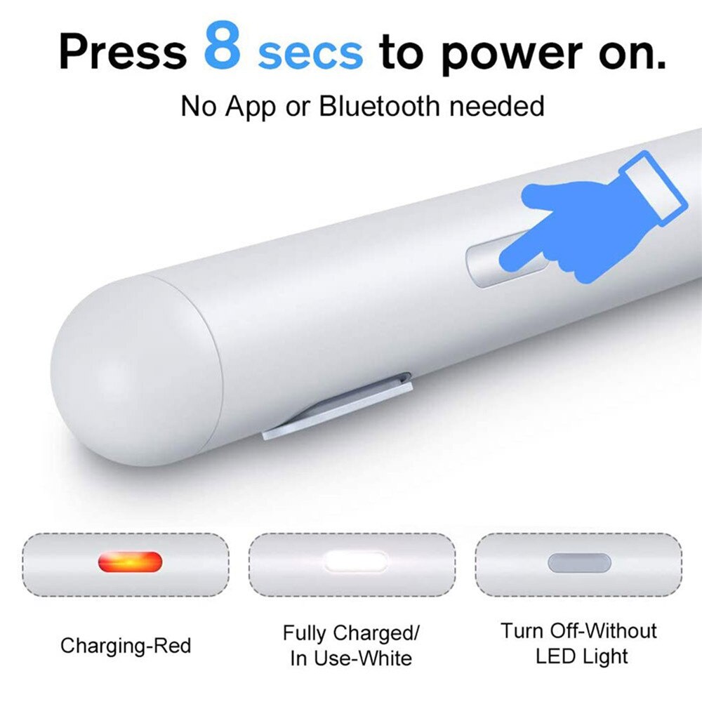 Stylus Drawing Tablet Pen For iPad /Pro /Mini /Air For iPhoneXS MAX /XR Phone Rechargeable Capacitive Touch Screen Pencil