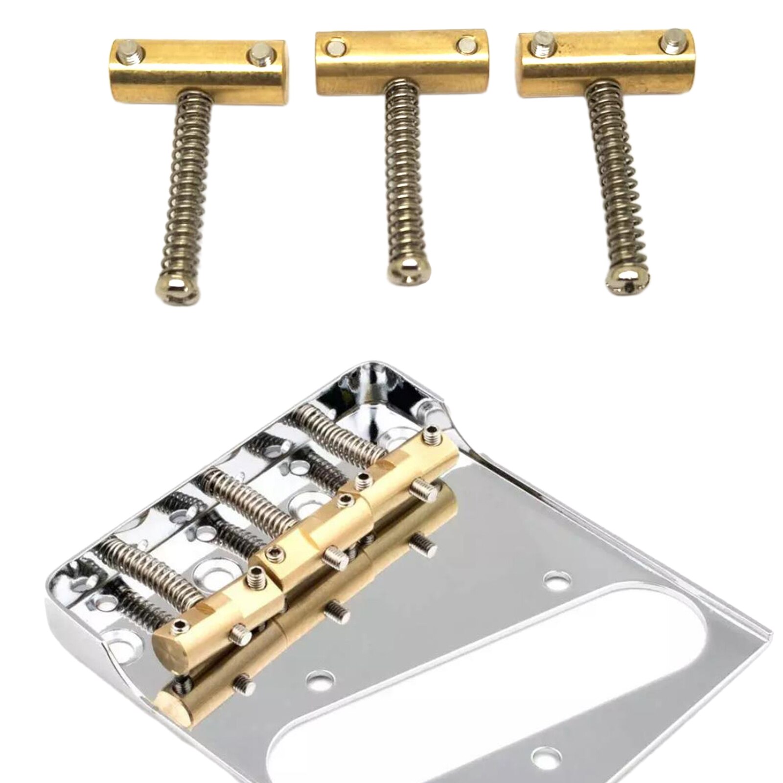 Pack Van 3 Messing Vaste Klassieke Gitaar Gecompenseerd Brug Zadels Voor Tl Stijl 6 Snaren Gitaar Onderdelen Accessoires