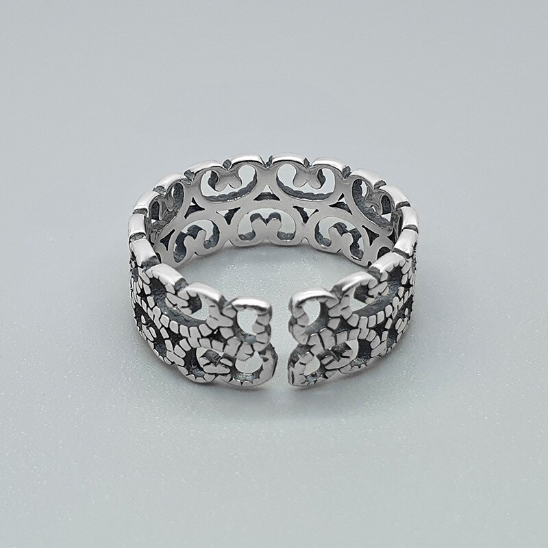 Persoonlijkheid Gothic Vintage Holle Patroon Ringen Voor Vrouwen Bridal Wedding Engagement Punk Verstelbare Antieke Ringen Rock Sieraden