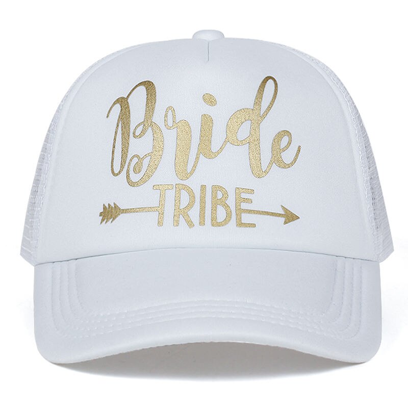 Braut Stamm Bachelorette Hysterese Trucker Hütte Kappe Team Braut Gold buchstaben Pfeil braut zu werden braut Stamm Baseball hüte