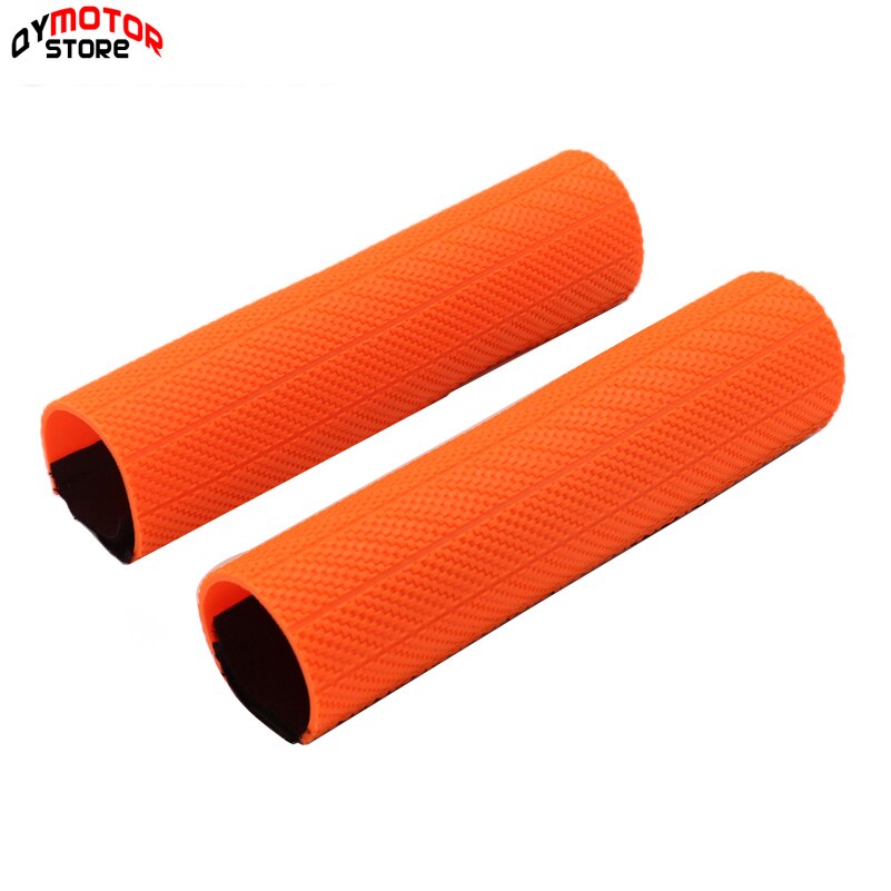 Rubber Schokdemper Voorvork Protector Guard Wrap Cover Voor Honda Suzuki Yamaha Exc Husqvarna Motocross Dirt Bike: orange