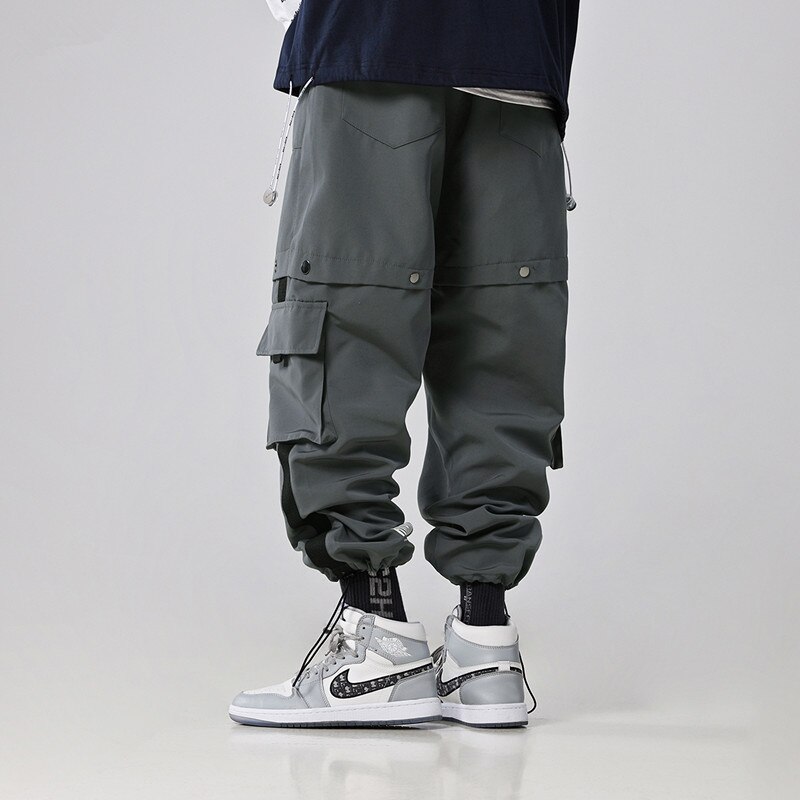 Techwear hip hop bukser med lige ben mænd tøj streetwear kpop tøj koreansk stil joggers harajuku cargo bukser