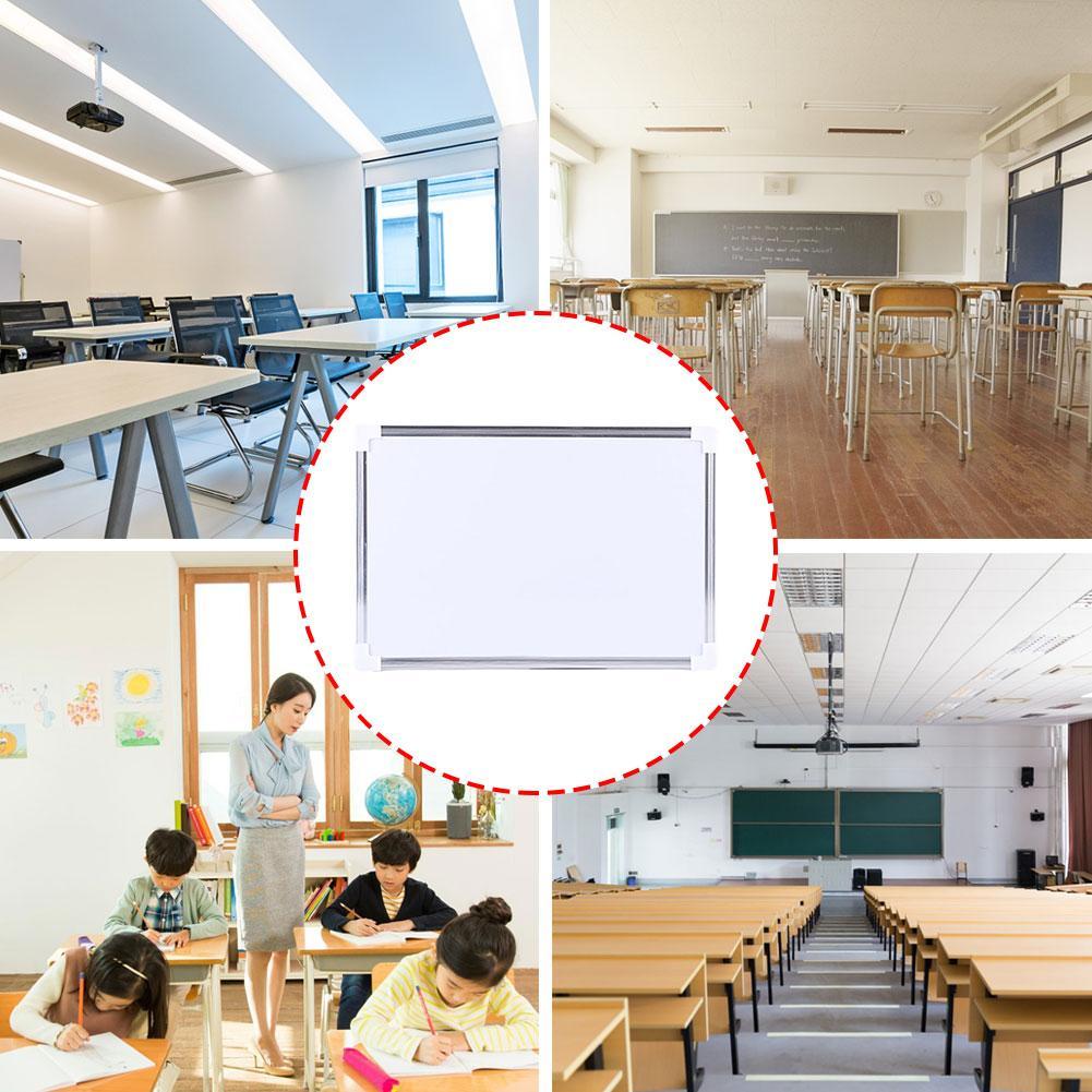 Pizarra blanca magnética de doble cara para oficina y escuela, bolígrafo de borrado en seco, imanes, botones, escritura, N9N4