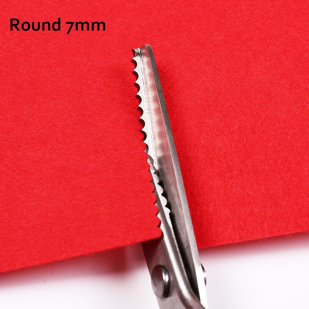 INNE Tailor Scissors Needlework Sewing Scissor Fabric Zigzag Shape Craft With Round Triangular teeth Tooth DIY Shears Leather: Round 7mm