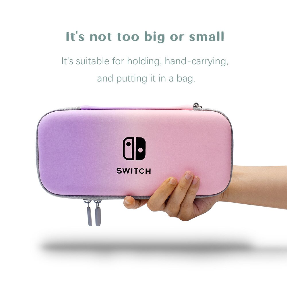 Bolsa de almacenamiento protectora para Nintendo Switch, estuche rígido de viaje portátil con gradiente de macarrón para accesorios de Switch NS