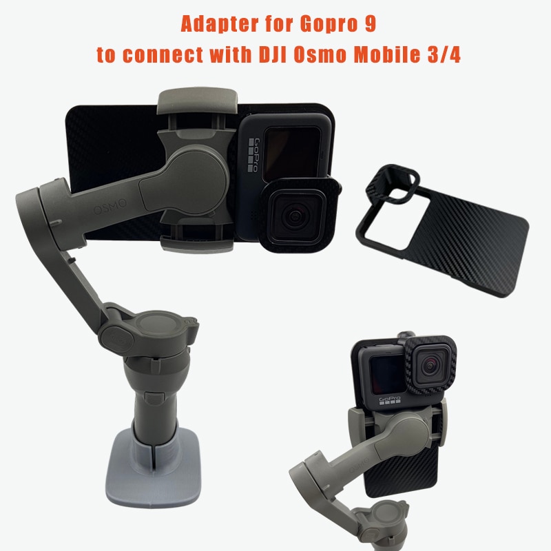 Handheld Gimbal Adapter Voor Gopro Hero 9 Zwart Camera Schakelaar Mount Plaat Adapter Voor Dji Osmo Mobiele 4 3 Sluit met Gopro 9