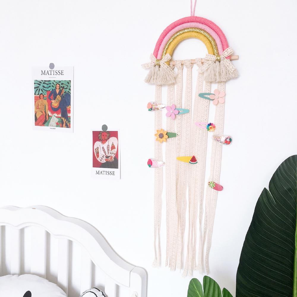Style Cute Rainbow Hairpin Hair Clip Holder Storage Organizer Girl Room Hanging Ornament Decoration Crafts
