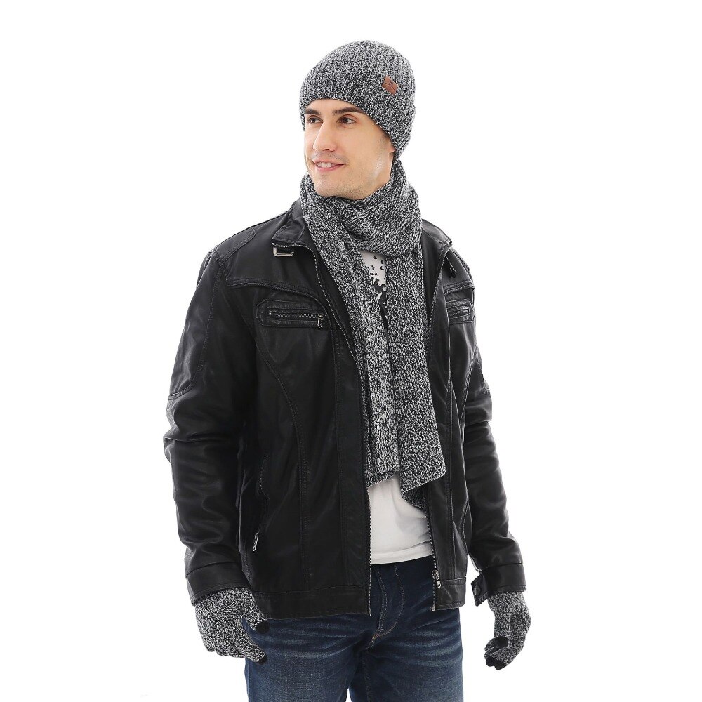 Runmeifa tørklæde, hat & handsker sæt til mand varme sæt studerende akryl varm vinter tredelt sæt smuk leder