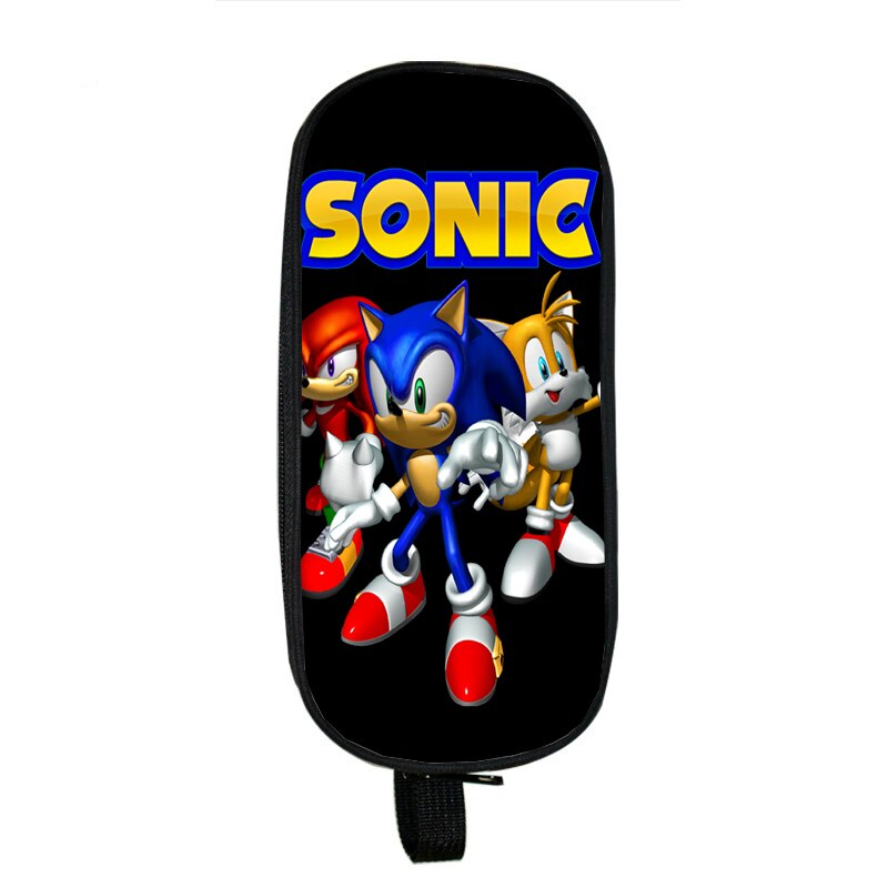 Sonic nowy dwuwarstwowy piórnik dla dzieci studenci piórnik na prezenty dla dzieci śliczna torba na materiały piśmienne chłopcy dziewczęta piękny pokrowiec na długopis