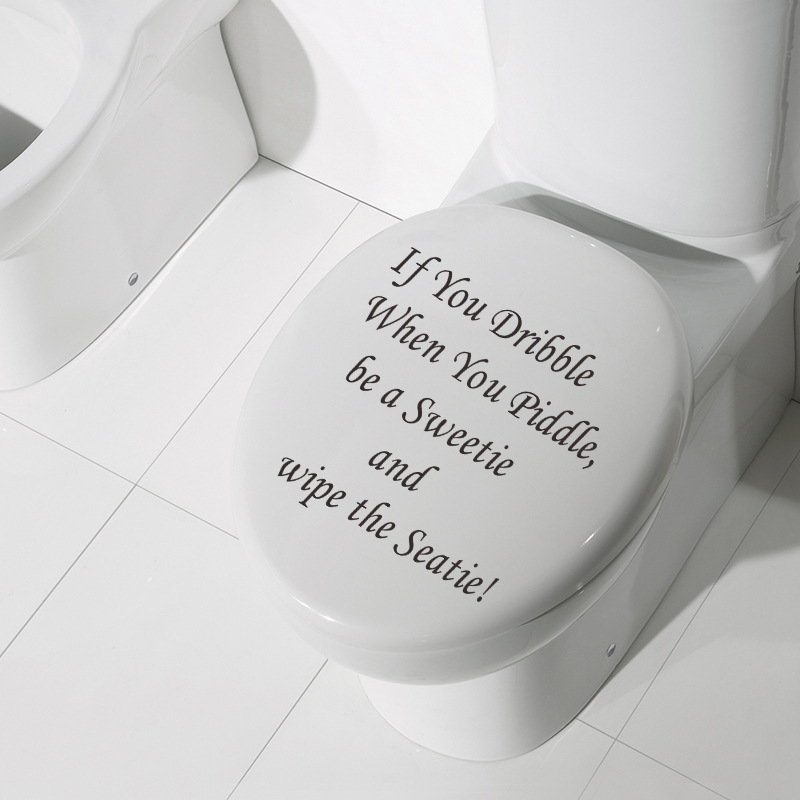Tegn, hvis du dribler toilet badeværelse wallsticker mærkater boligdekoration tilbehør aftagelig wall decor stickers vægmaleri