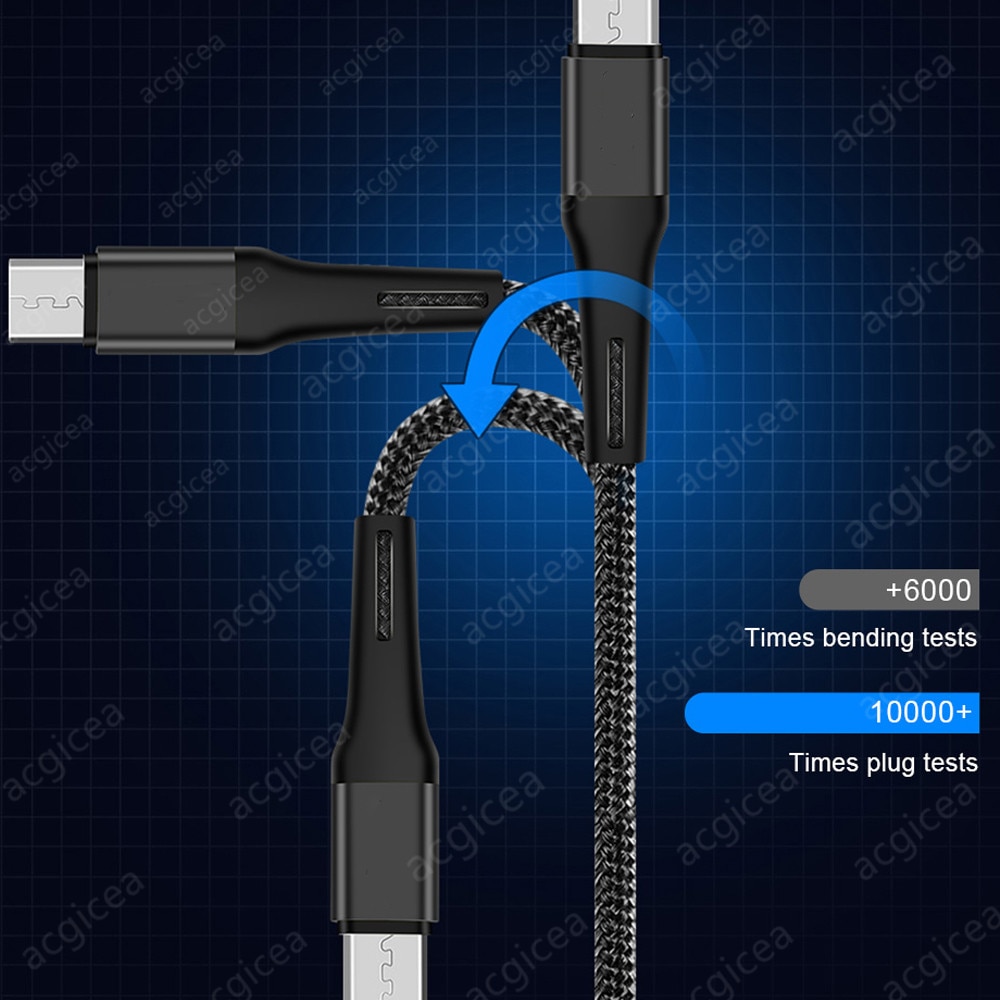 Micro USB Cable 2m 3m 3A Fast Charging Data Cable for Xiaomi Redmi 4X Samsung J7 Android Mobile Phone Microusb Charger