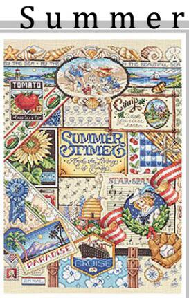 Higher Cotton Lovely Counted Cross Stitch Kit Spring Summer Autumn Winter Time Sampler janlynn Four Seasons Season: summer / 16CT unprint canvas
