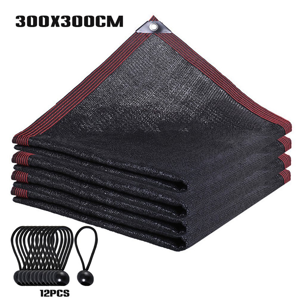 Malla de sombra para jardín, sombreado, protección UV, redes para sombra y sol, invernadero, velas, plantas suculentas, cubierta de refugio solar, color negro: 3X3M