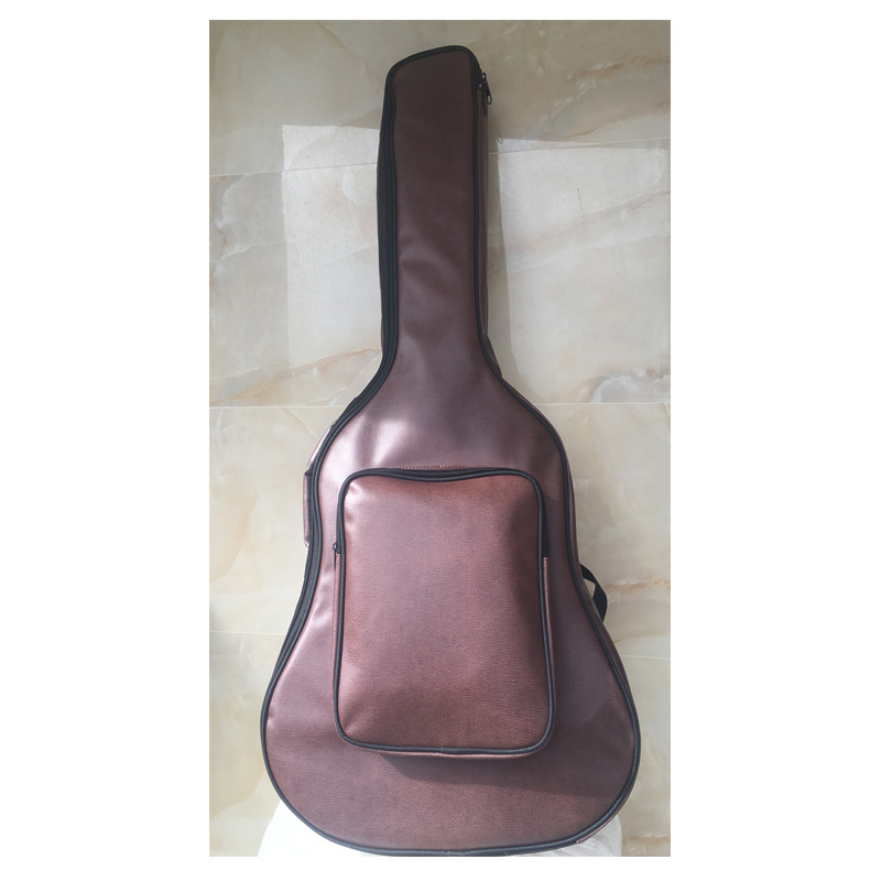 40 41 Inch Guitar Bag Folk Guitar Backpack Thickened Shoulders Waterproof Shockproof PU Leather Bag: Brown B