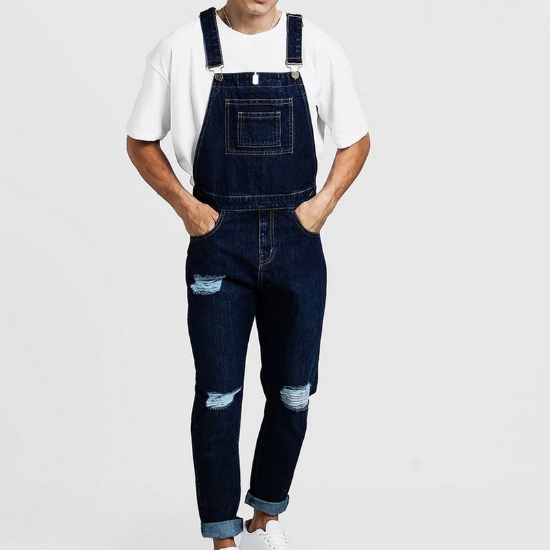 Heflashor heren casual jeans denim band jeans jumpsuit losvallend mouwloos casual vrouwelijk overalls tuinbroek playsuit