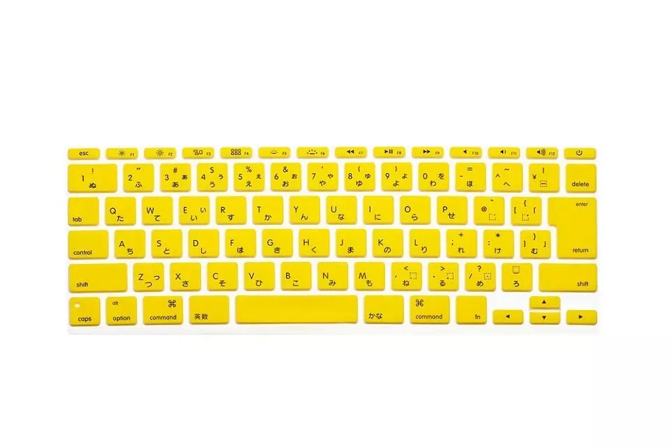 Japonais anglais japon JP Version Silicone clavier couverture peau protecteur couverture pour Apple MacBook Air 11 "11.6 pouces A1465 A1370: Yellow