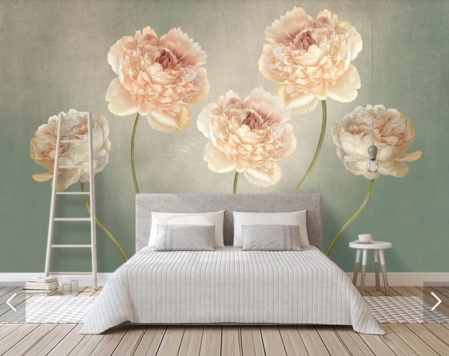 Hand Schilderen Bloem Behang voor Muren 3 D Muurschildering Behang 3d Muurschilderingen Slaapkamer Achtergrond Bloemen Behang Contact Papier