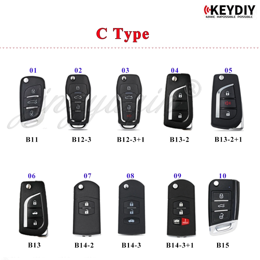 5pcs KEYDIY B Series KD Remote B01/02/04/05/07/08/10/11/12/13/15/16/18/20/21/25/28/29/30/33 for KD900 KD-X2 MINI Key Programmer: Red / 6 Buttons
