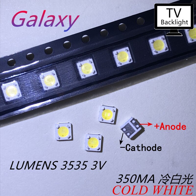 300 pièces lumens LED Rétroéclairage 1W 3V 3535 3537 Cool blanc LCD Rétro-Éclairage pour L'application TV A129CECEBP18A-2092 4D