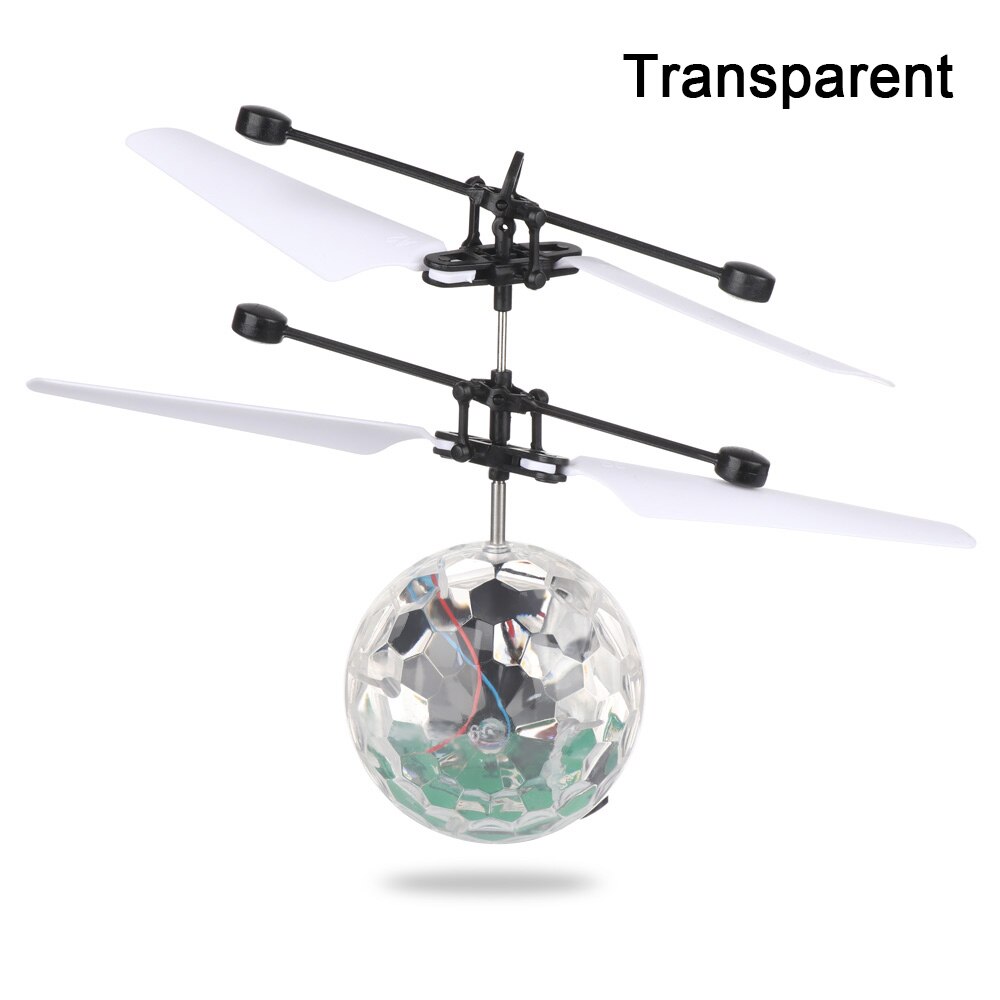 Colorful Shinning LED RC Induction Aircraft Flying Ball Luminous Flight Balls Electronic Infrared Remote Control Toys for Kids: Transparent