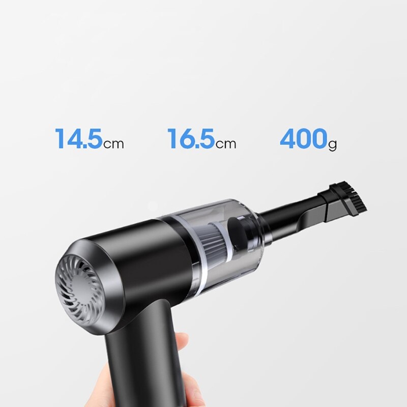 Aspiradora inalámbrica para coche y hogar, aspiradora potente recargable por USB de 5500Pa y 120W