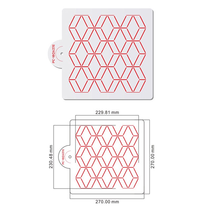 Geometric rhombus Pattern Cake Stencil Lace Cake Boder Template DIY Drawing Mold