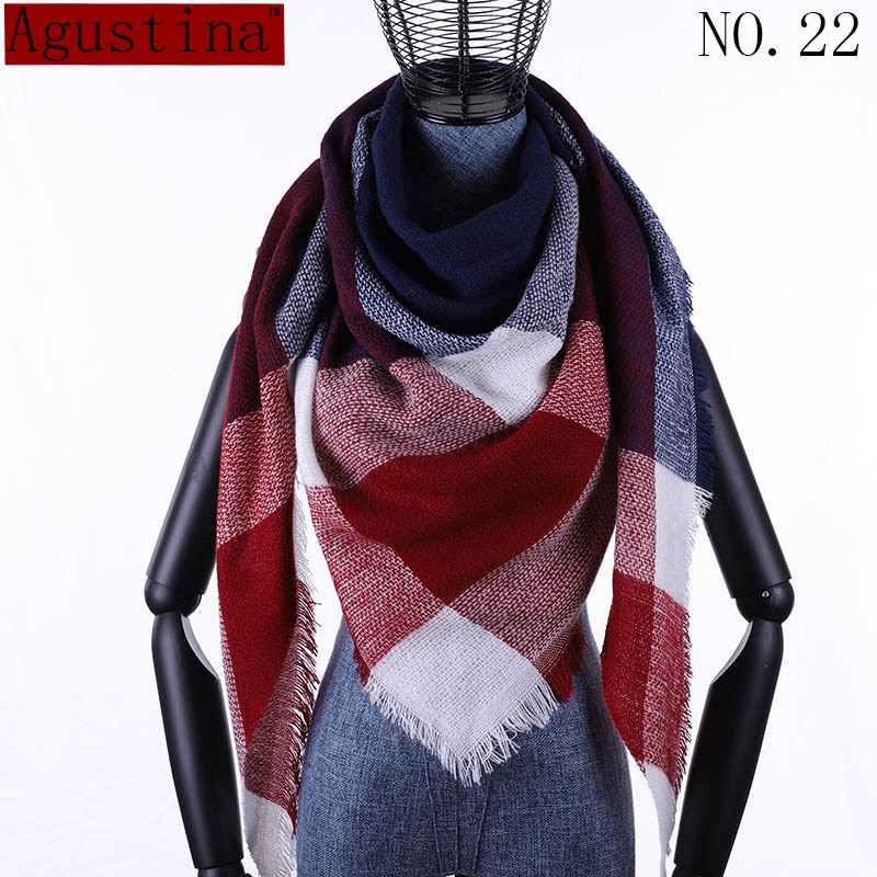 Vrouwen Plaid Sjaal Winter Kasjmier Tartans Sjaal Poncho Driehoek Sjaals Luxe Capes Pashmina Dames Sjaals Womens Shaws