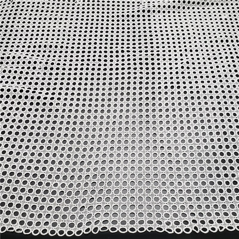 Tela de encaje para vestidos, cordón de guipur clásico, blanco puro, amigable con la piel, Africano, para boda, NN277_R