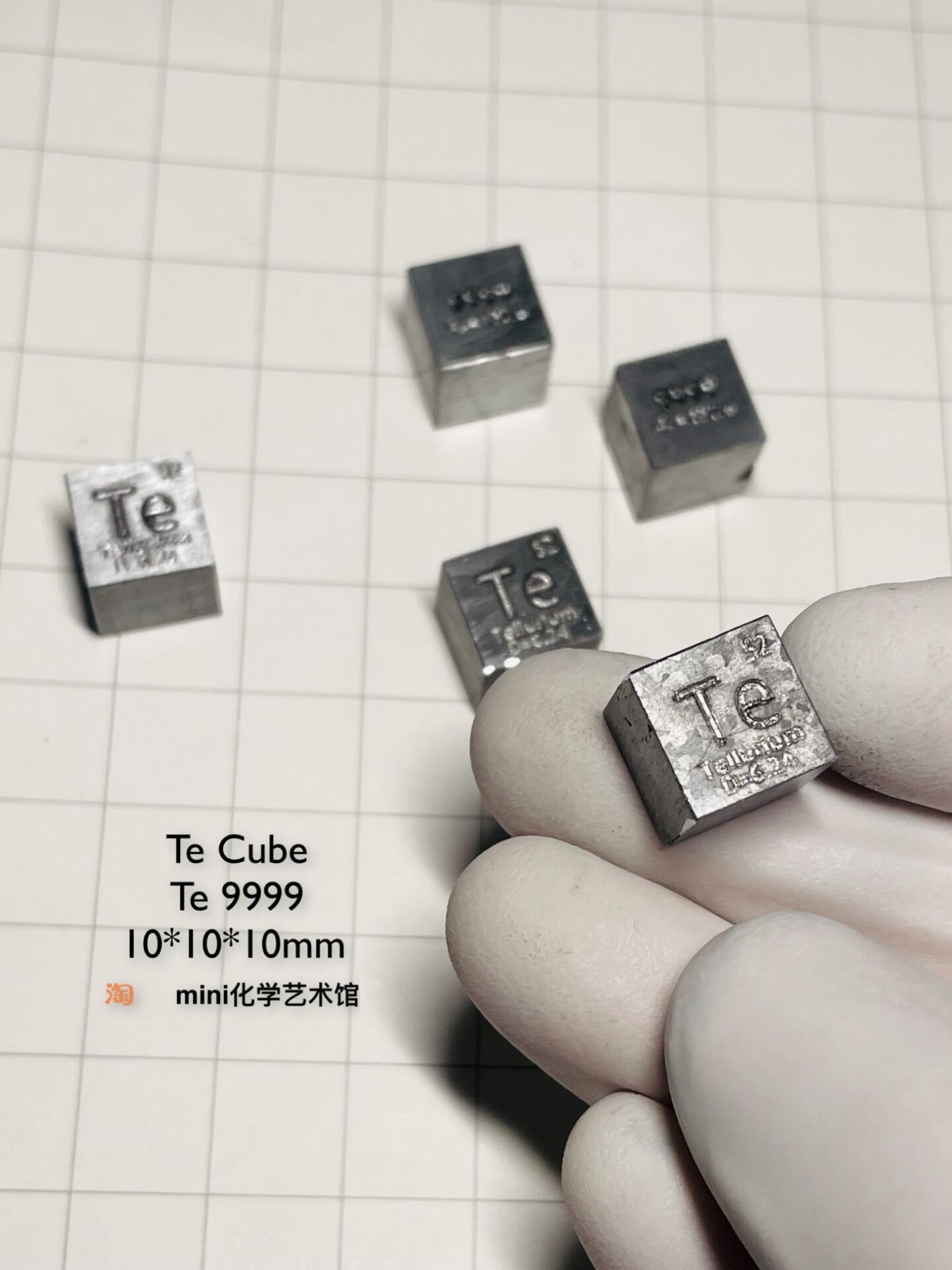 4N Tellurium Periodic Phenotypic Cube Metallographic Tellurium Cube Tellurium Cube Tellurium Cube Te9999