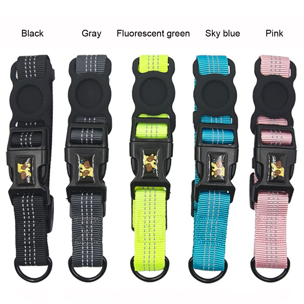 Airtag Dog Collar Heavy Duty Dog Collar With Airtag Holder Case Adjustable Padded Air Tag Pet Collar For Medium Large Dogs