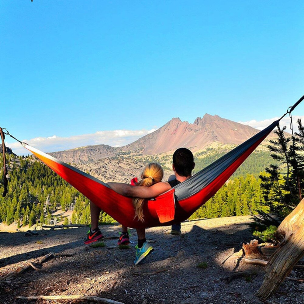 Outdoor Reizen Hangmat Draagbare Dubbele Camping Hangmat Met Boom Bandjes