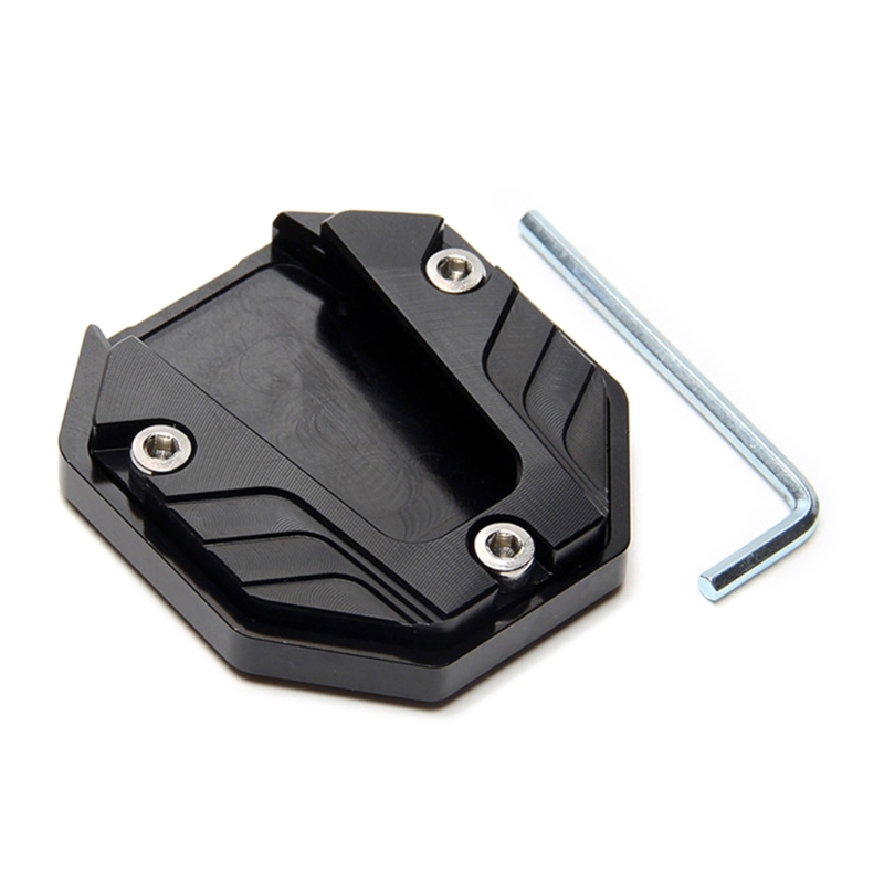 Extensor de pie de pata de cabra para motocicleta, almohadilla de extensión, placa de soporte, Base agrandada antideslizante: Negro
