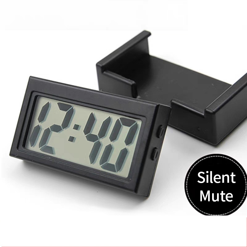 Auto-Armaturenbrett-Digitaluhr, selbstklebende Mini-Uhr für Fahrzeuge mit LCD-Zeitanzeige, Kfz-Uhr zum Aufkleben für Autos