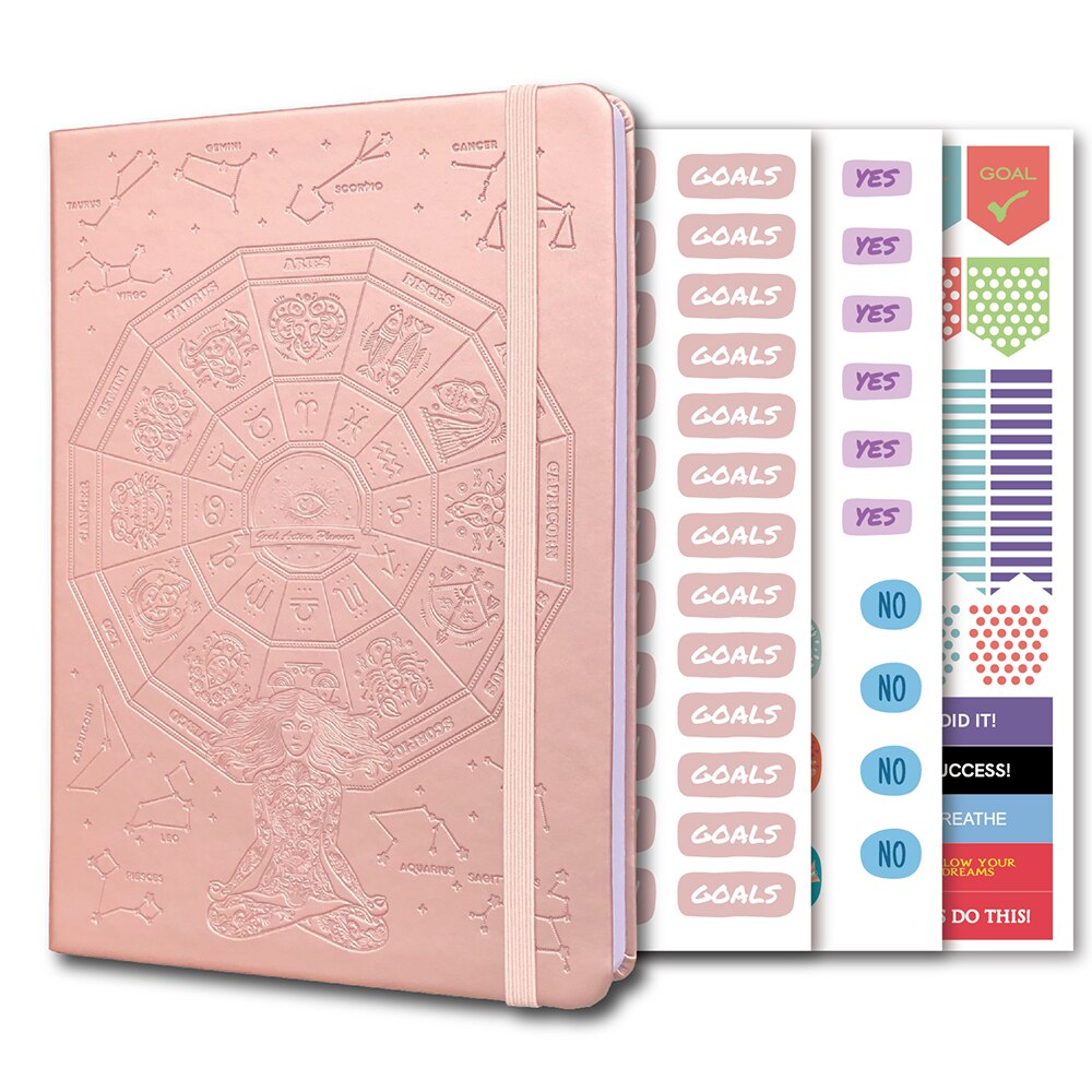 2022 Dagelijkse Doel Planner Undated Agenda Wekelijkse Maandelijkse Kalender Organisator Notebook Productiviteit: rose gold