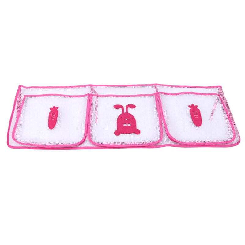 Crib Storage Bag Three Grid Cartoon Daily Necessities Storage Bags Bedside Hanging Bags Large Capacity Bags