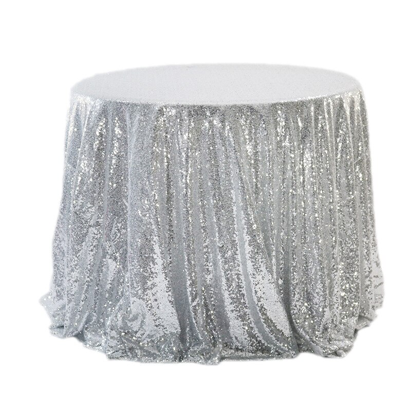 Table Cover Wedding Party Round Table skirt Sequin Tablecloth Rectangular stretche Table Skirt Cloth Glitter Table Home: 2 / 80cm