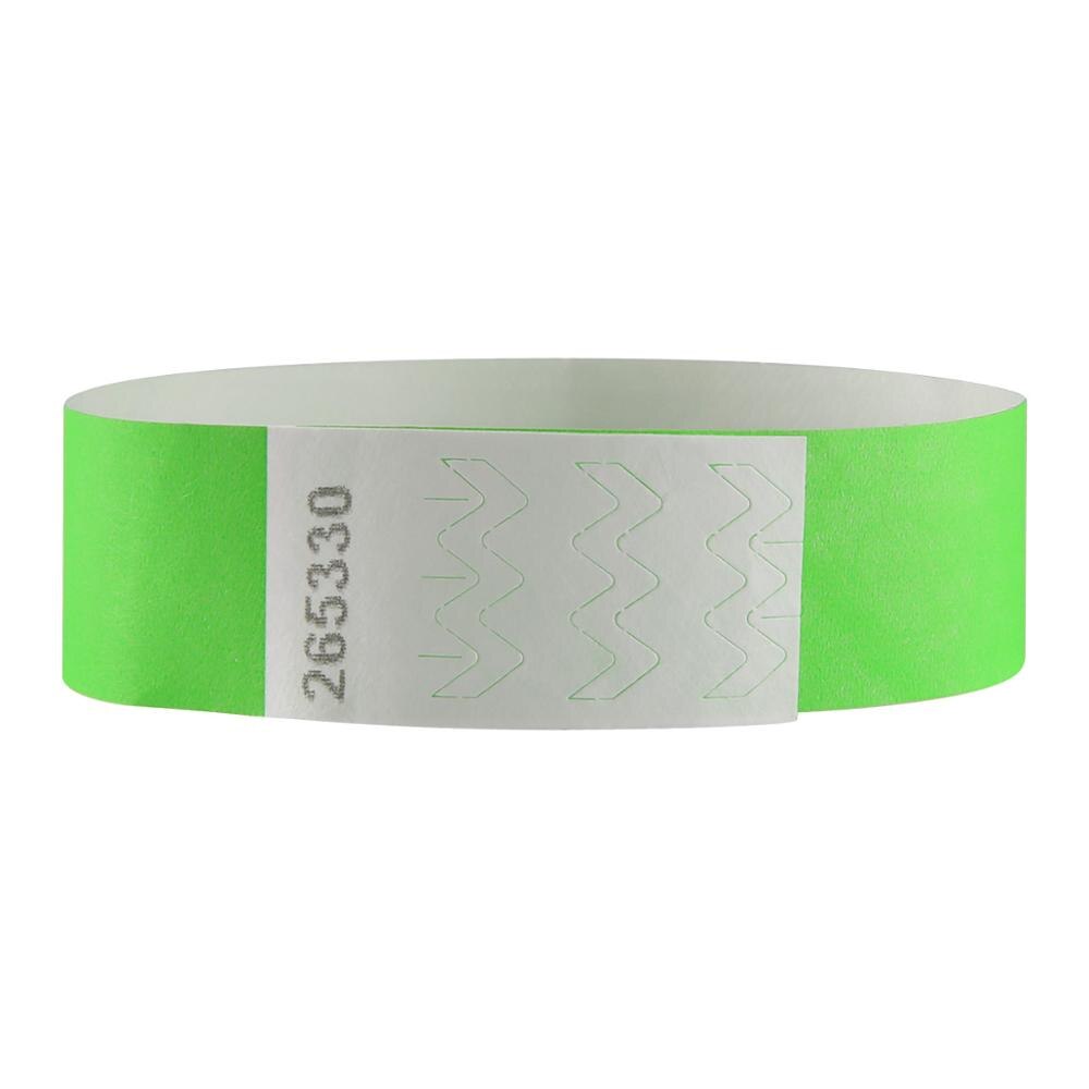 Neon Colors 3/4 inch Tyvek Wristbands with Numbers, Colorful ID Wristbands for Parties Events 500 pieces: Neon Green