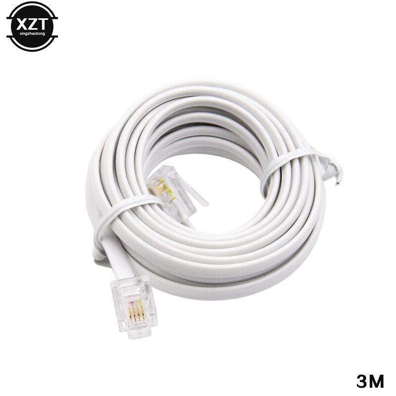 Rj11 6 p 4c telefoon verlengkabel connector wit