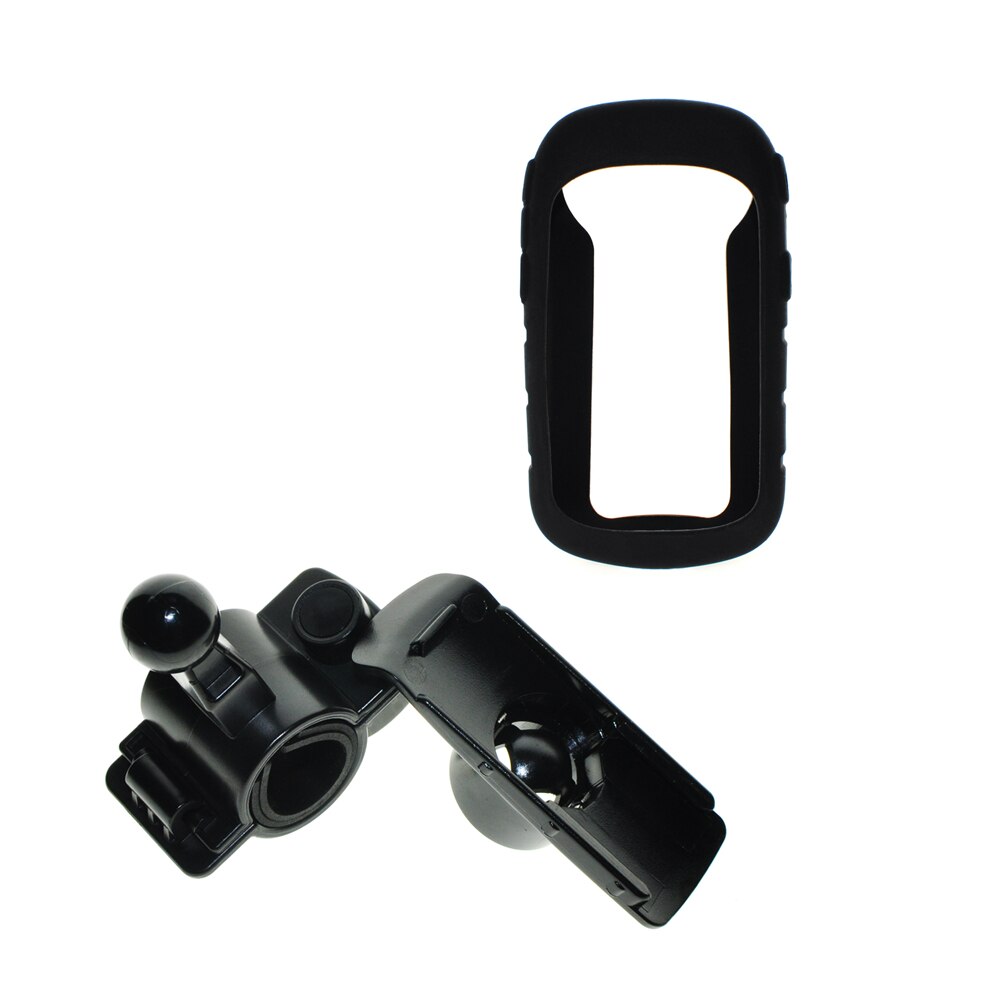 Soporte de montaje giratorio para bicicleta de motocicleta, funda protectora de silicona para GPS Garmin para eTrex 10 20 30 10x 20x 30x: Negro