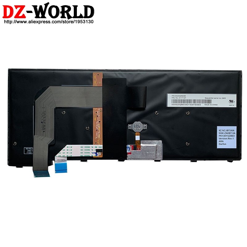 Original Arabic Backlit Keyboard for Lenovo Thinkpad T460S Laptop 01YT147 00PA457 00PA539 01YR093