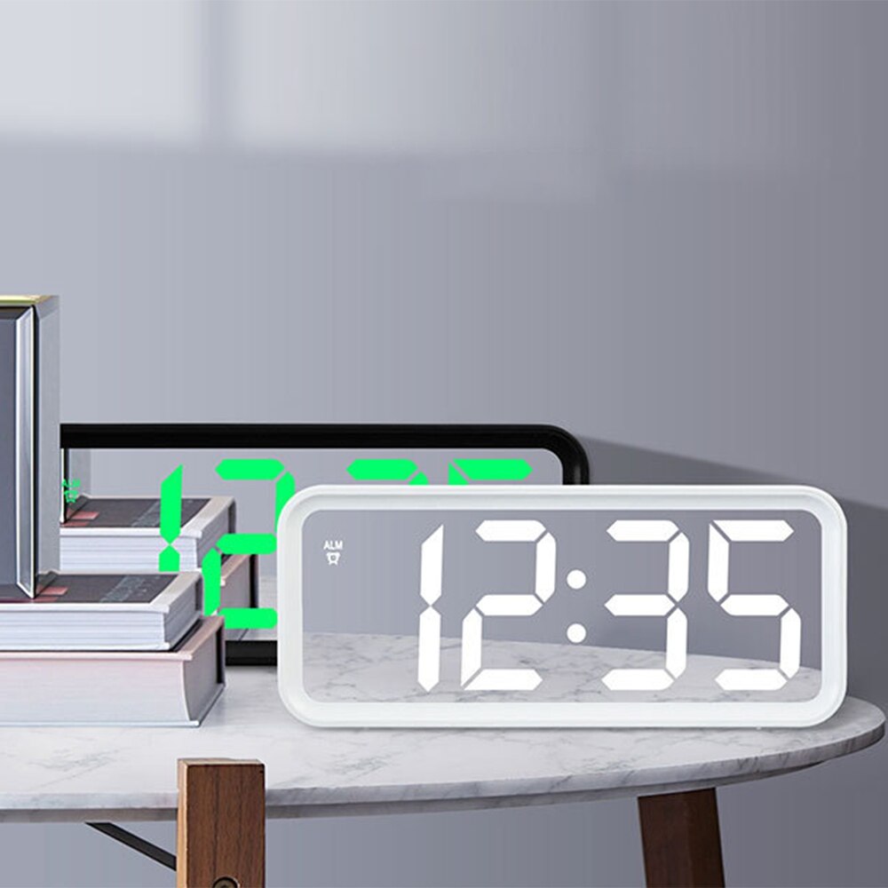 Große Sn Elektronische Uhr, Spiegel LED Wecker, Große Schrift Uhr, Wohnzimmer Uhr, beleuchtet Nacht Uhr